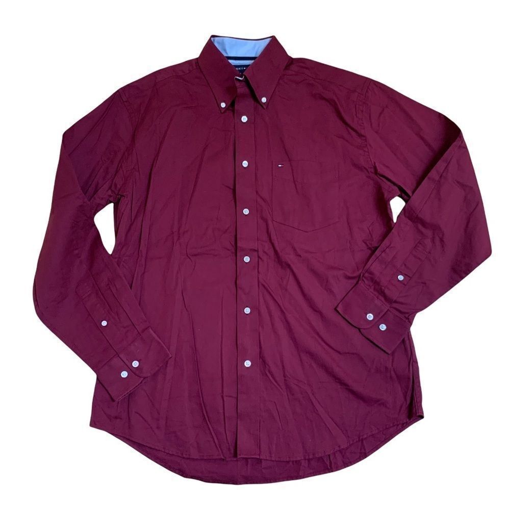 Tommy Hilfiger Men Long Sleeve Button Up Dress Shirt Size Medium